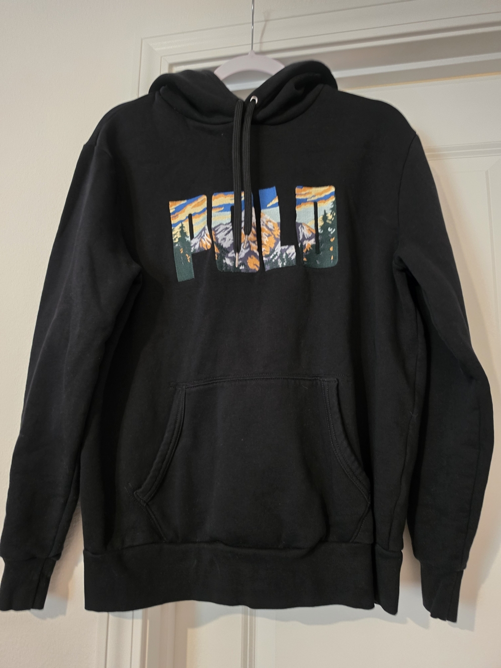 Polo by Ralph Lauren Black Hoodie with Mountain Graphic